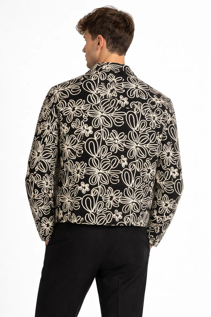 Veste Homme Zippée Brodée Motif Graphique – Coupe Streetwear bonhomme