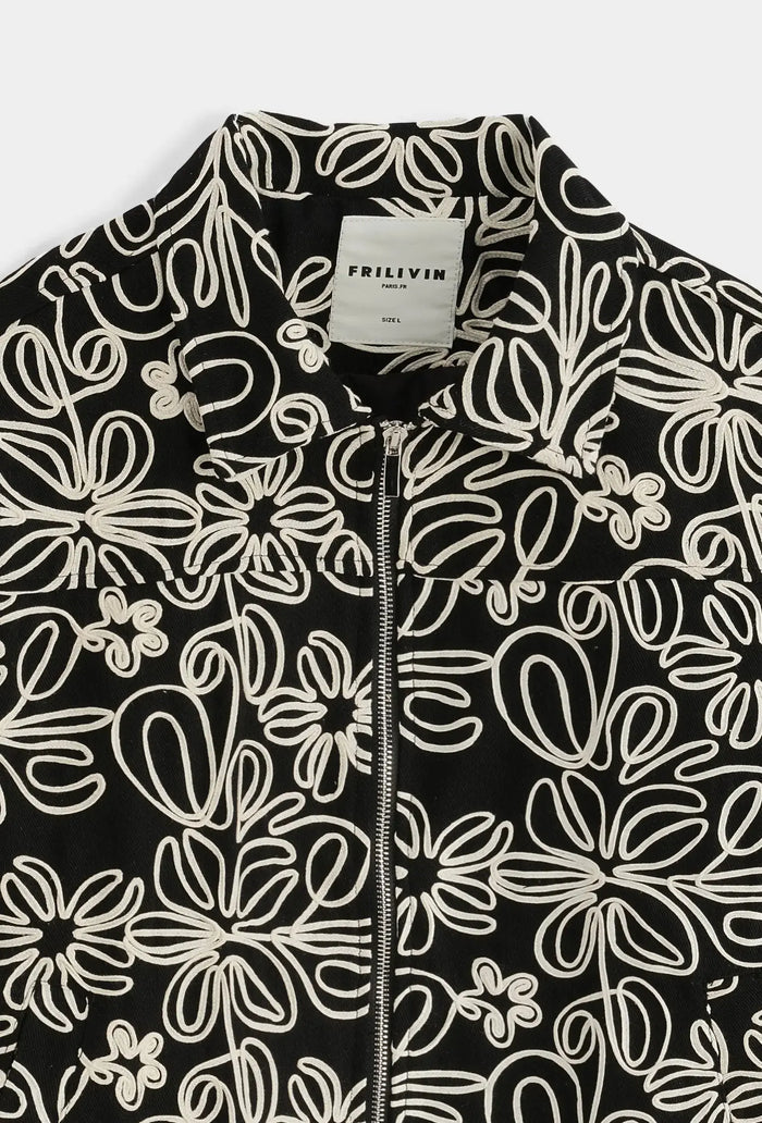 Veste Homme Zippée Brodée Motif Graphique – Coupe Streetwear bonhomme