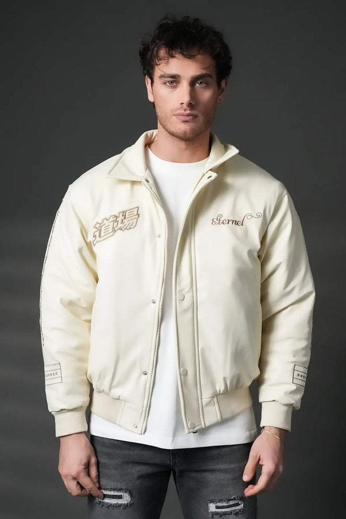 Veste Teddy simili cuir bonhomme