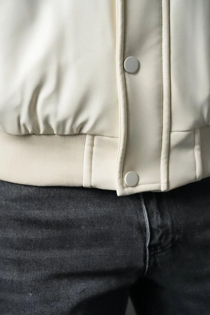 Veste Teddy simili cuir bonhomme