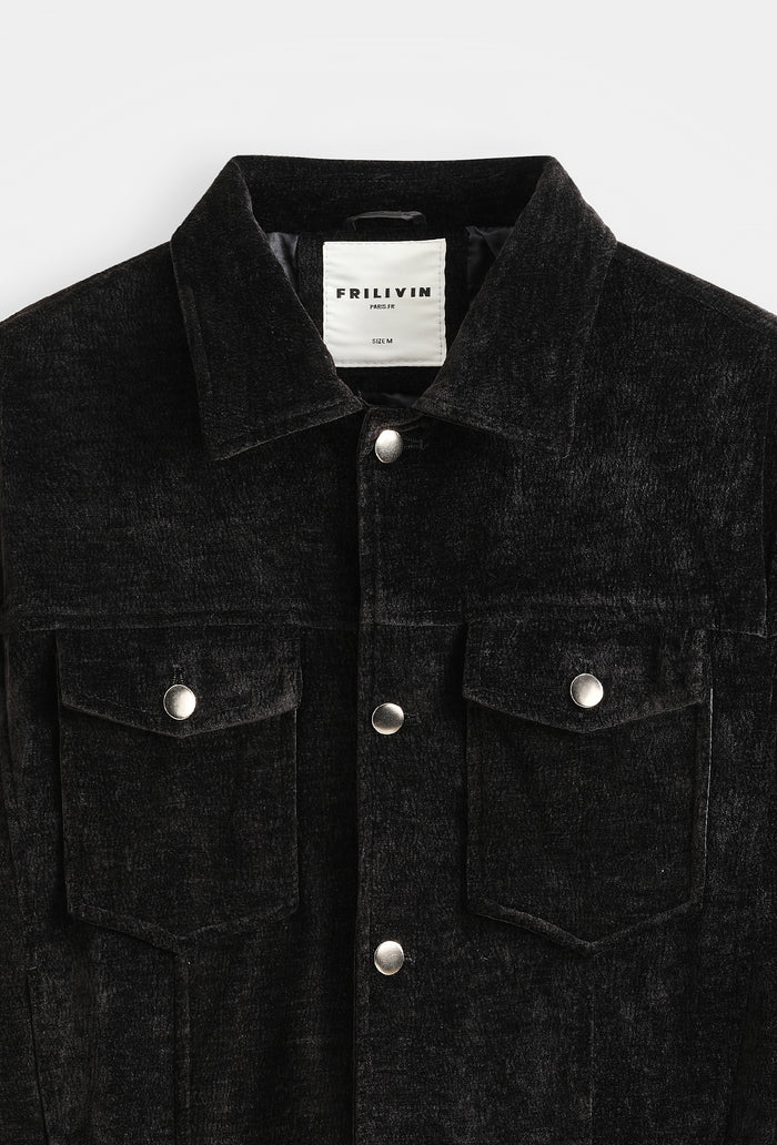 Veste Trucker Chenille Velour Homme