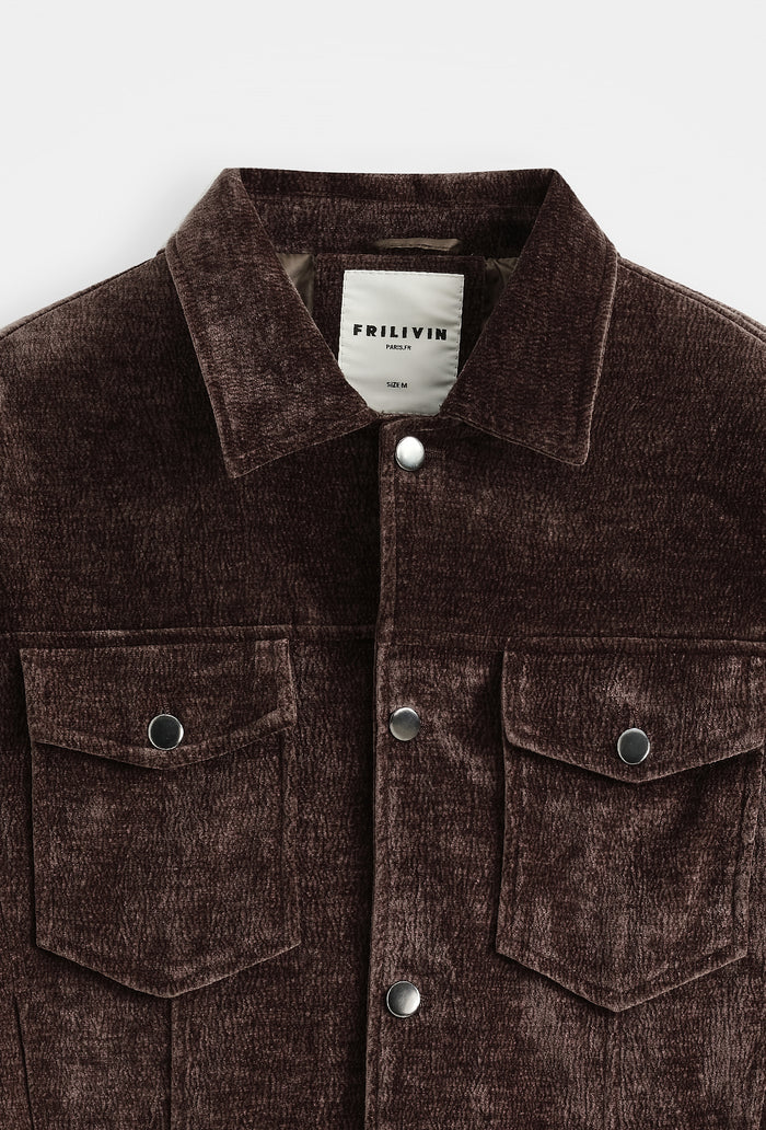Veste Trucker Chenille Velour Homme