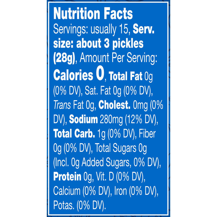 Vlasic Snack'mms Kosher Dill Pickles, Mini Dill Pickles, 24 Oz Jar